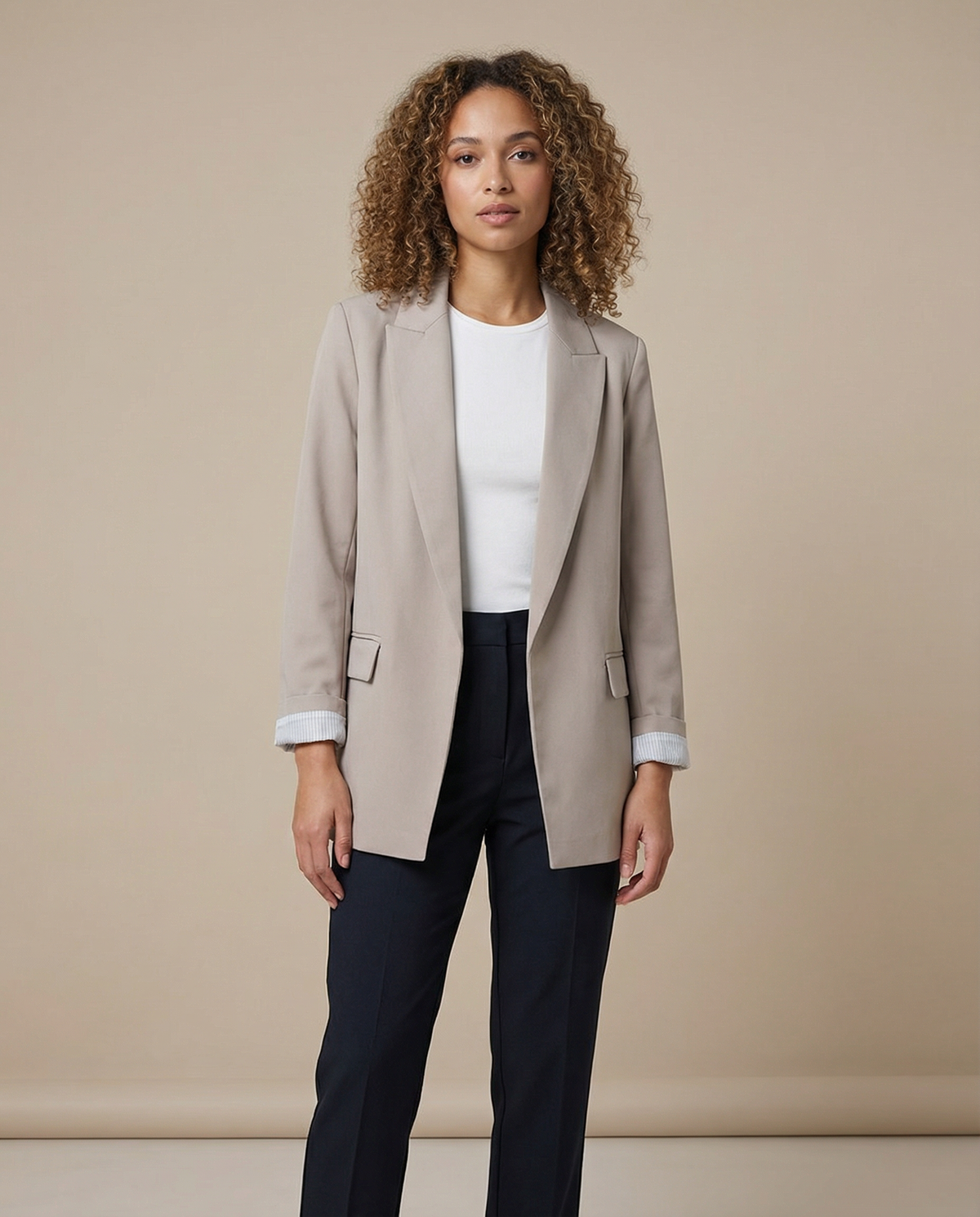 Women's Oversized Linen Blazer product photo