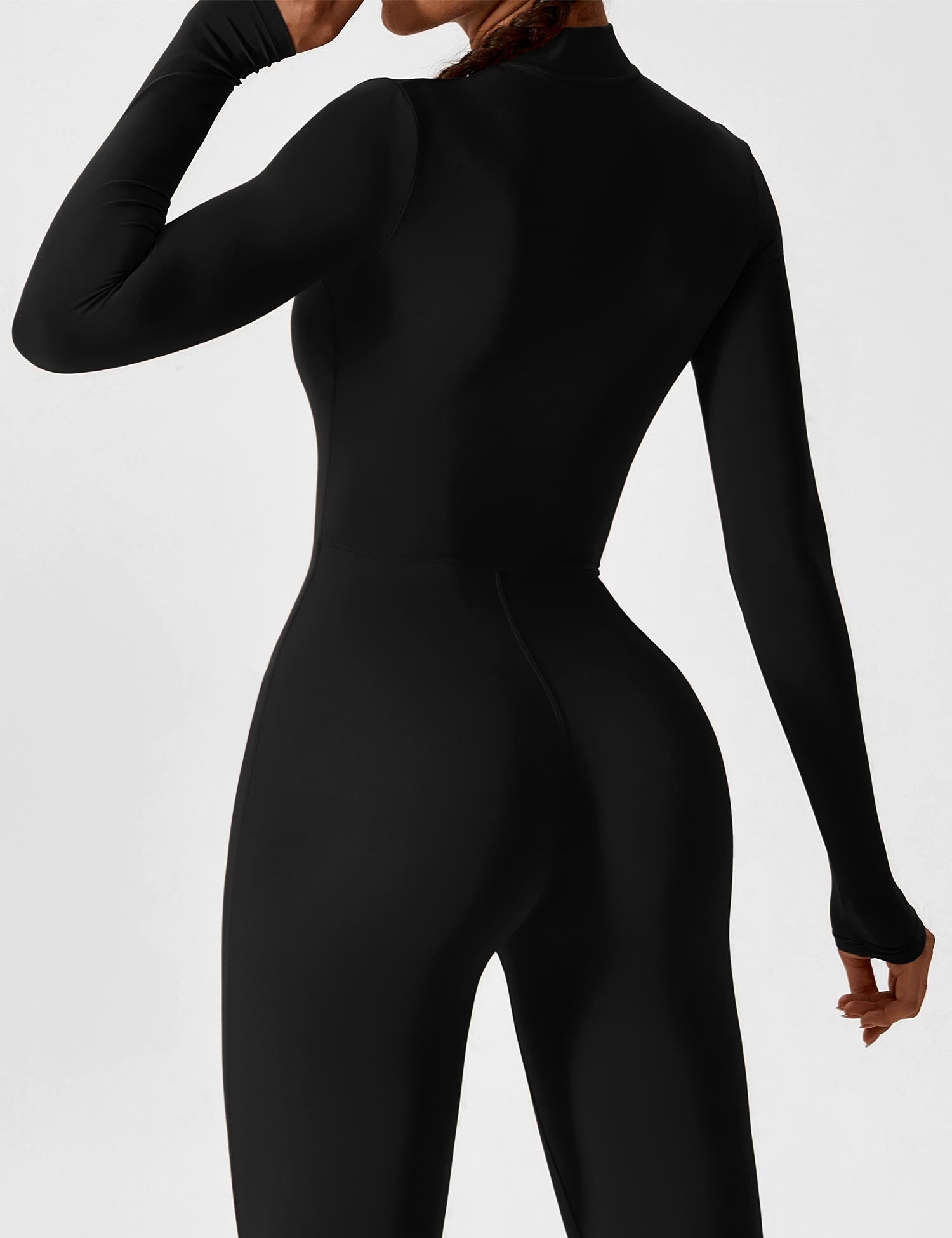 Women's Figure-Hugging Zip Athletic Jumpsuit