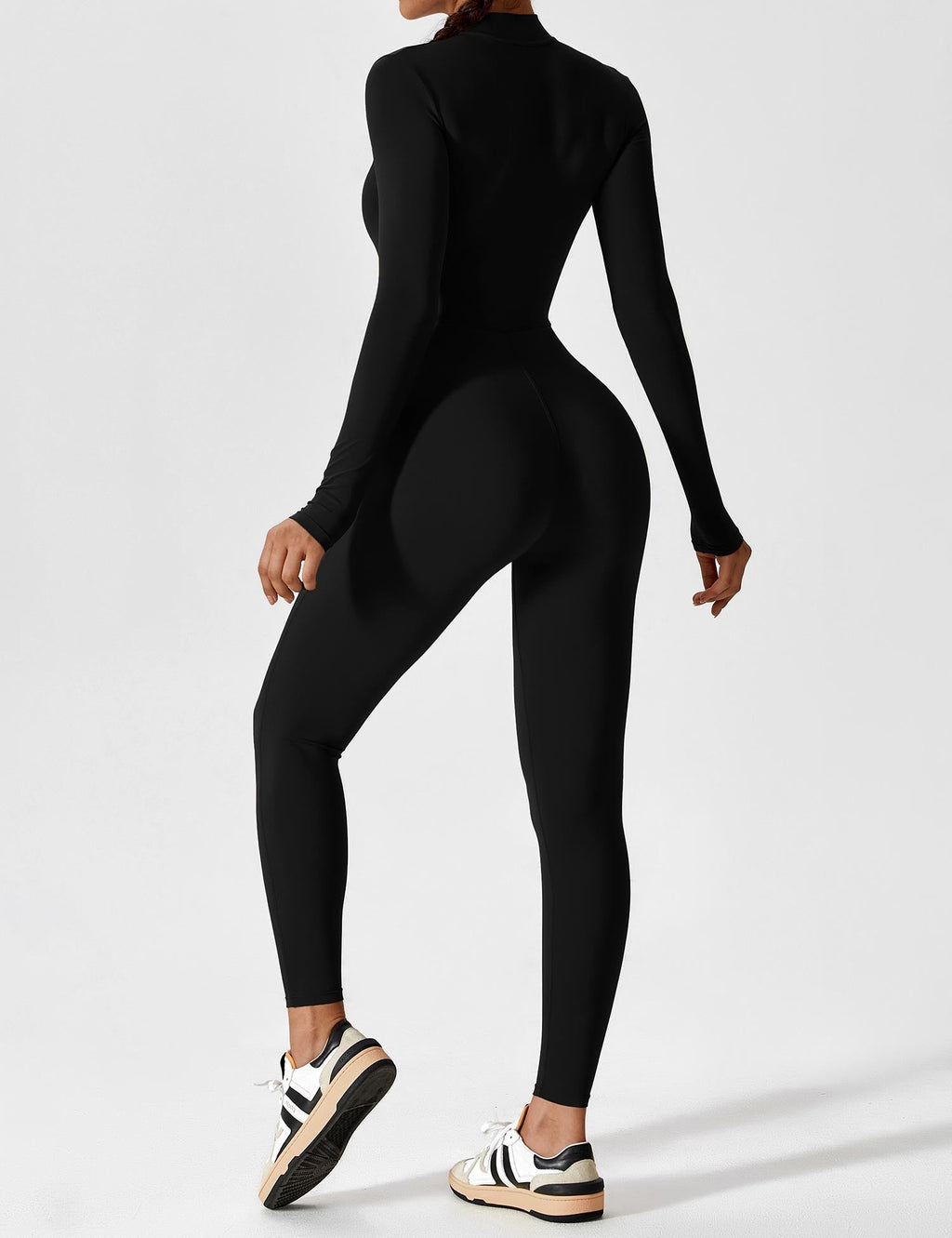 Women's Figure-Hugging Zip Athletic Jumpsuit