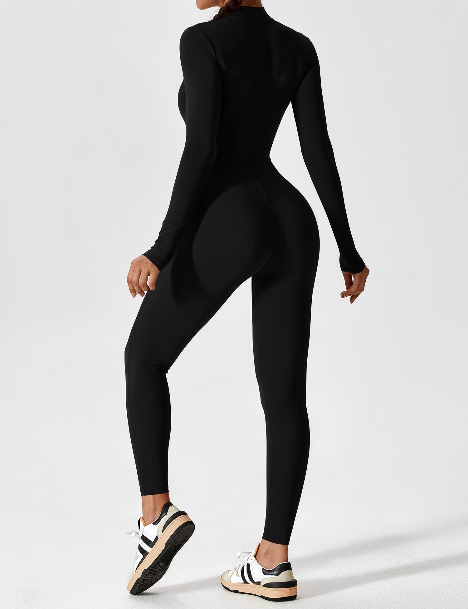 Women's Figure-Hugging Zip Athletic Jumpsuit