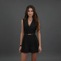 Women's Belted Tailored Jumpsuit for Wedding and Formal Events