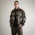 Men's Oversized Flannel Overshirt with Aztec Geometric Print