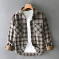 Men's Plaid Wool-Blend Flannel Shirt with Chest Pockets