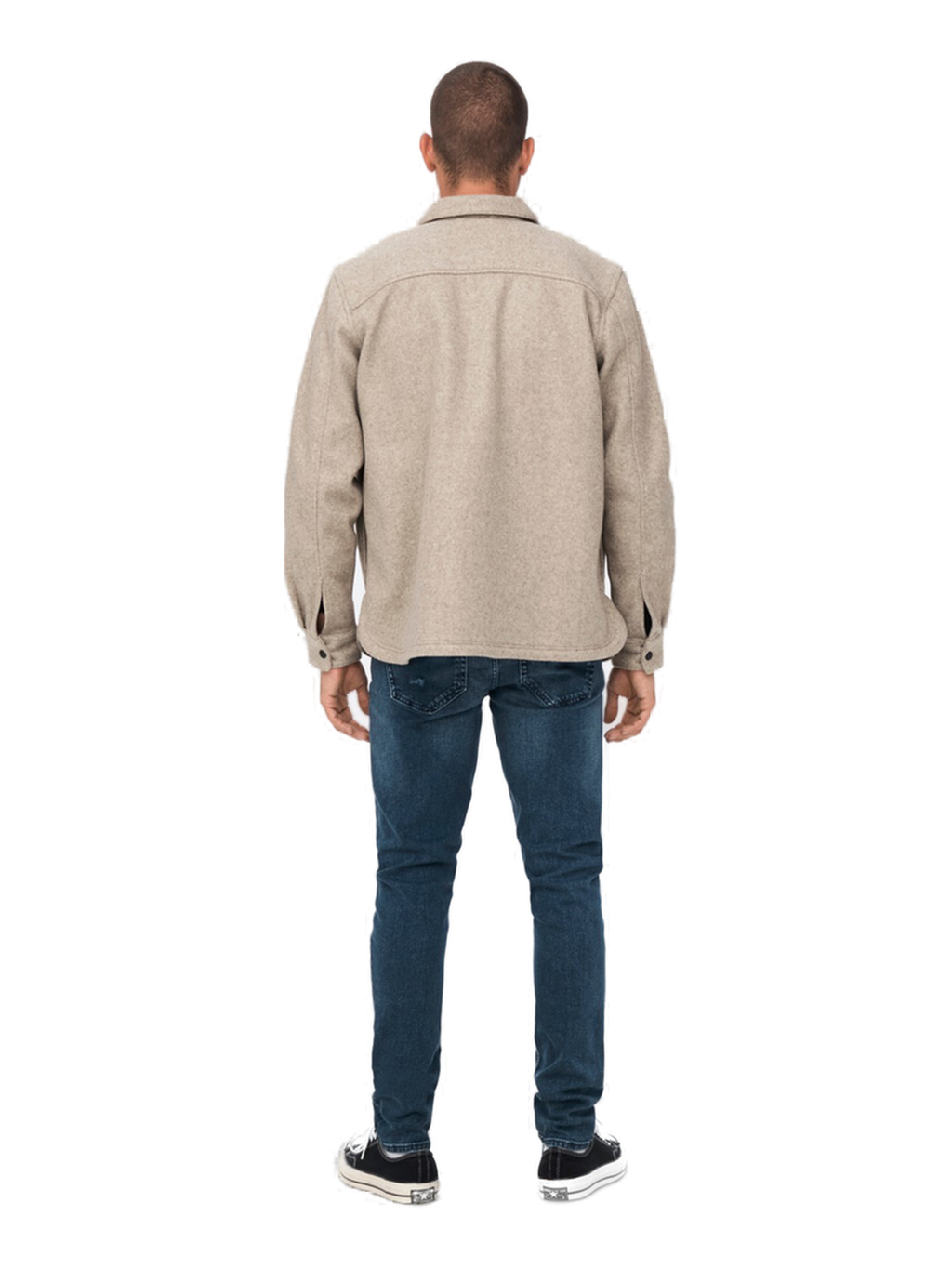 Men's Relaxed Fit Button-Down Overshirt with Chest Pockets