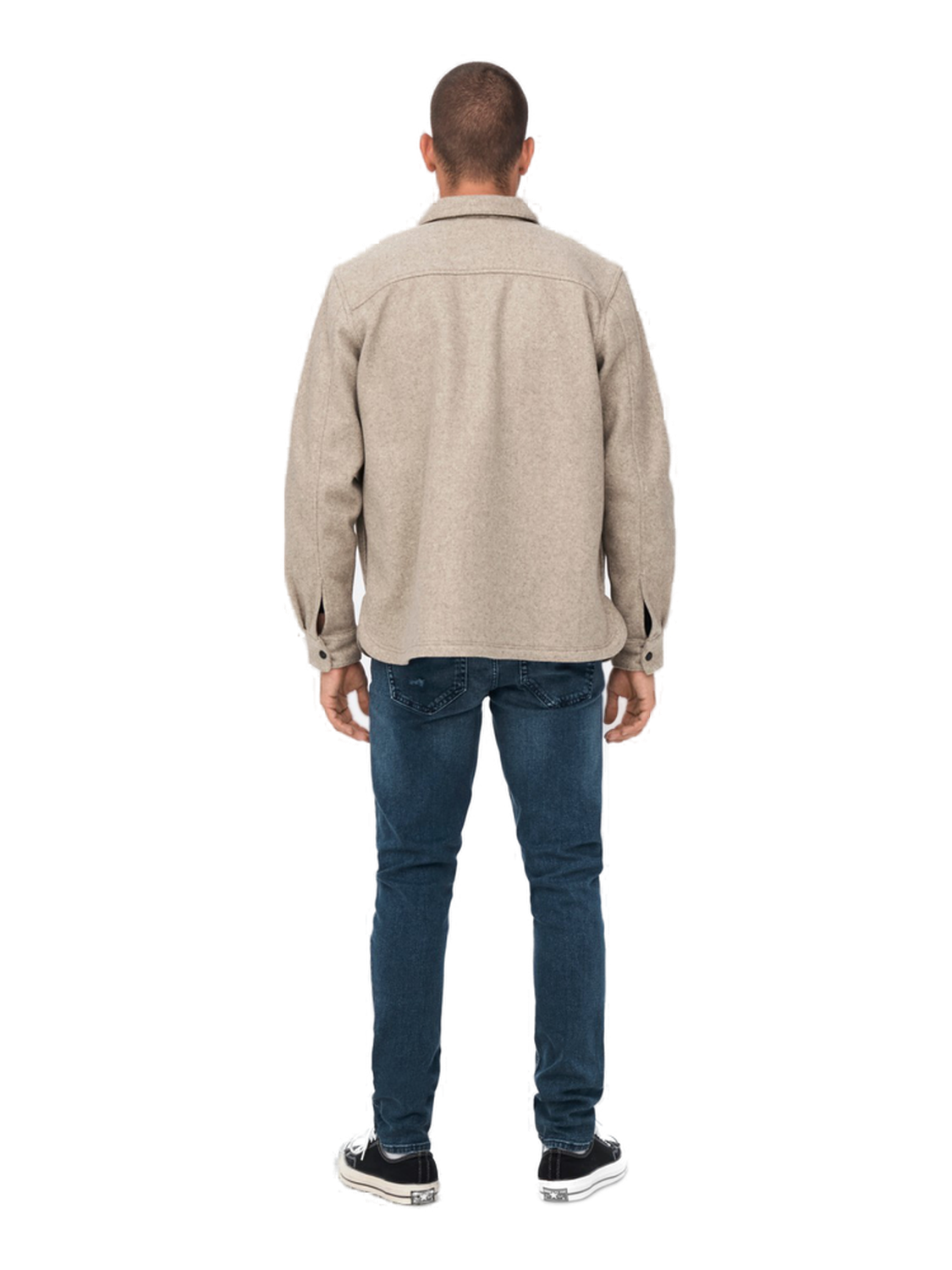 Men's Relaxed Fit Button-Down Overshirt with Chest Pockets