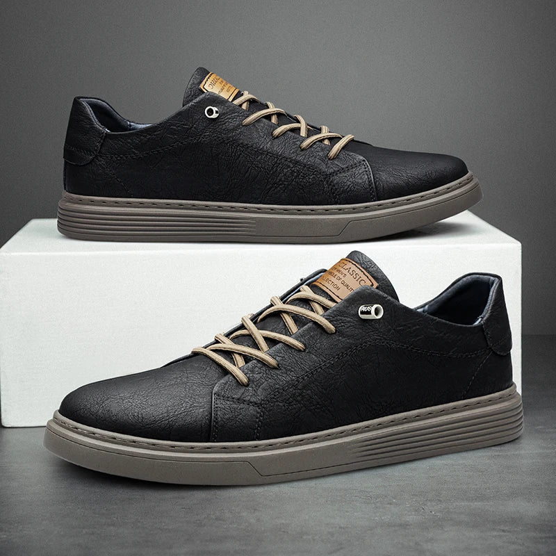 Men's Italian Leather Lace-Up Dress Shoes with Cushioned Sole