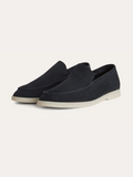 Men's Navy Blue Suede Slip-On Moccasin with Soft Lining
