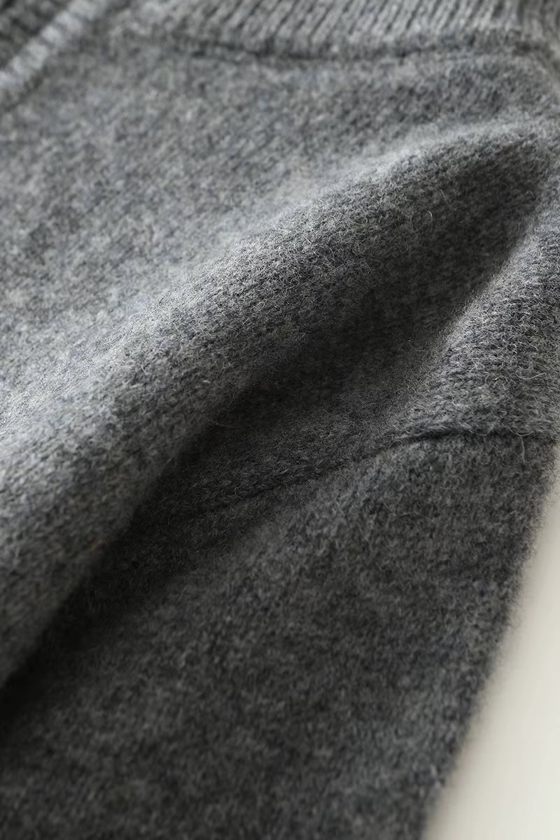 Men's Quarter-Zip Sweater with Contrast Trim Mock Neck, product view