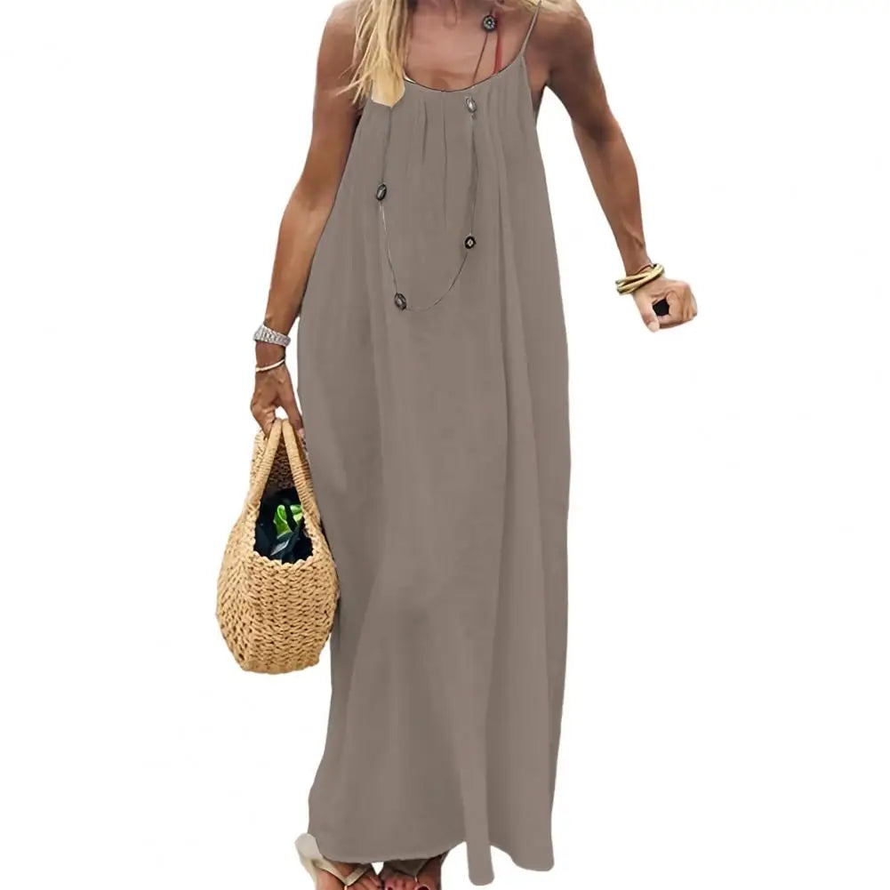 Women's Backless Spaghetti Strap Maxi Dress for Summer