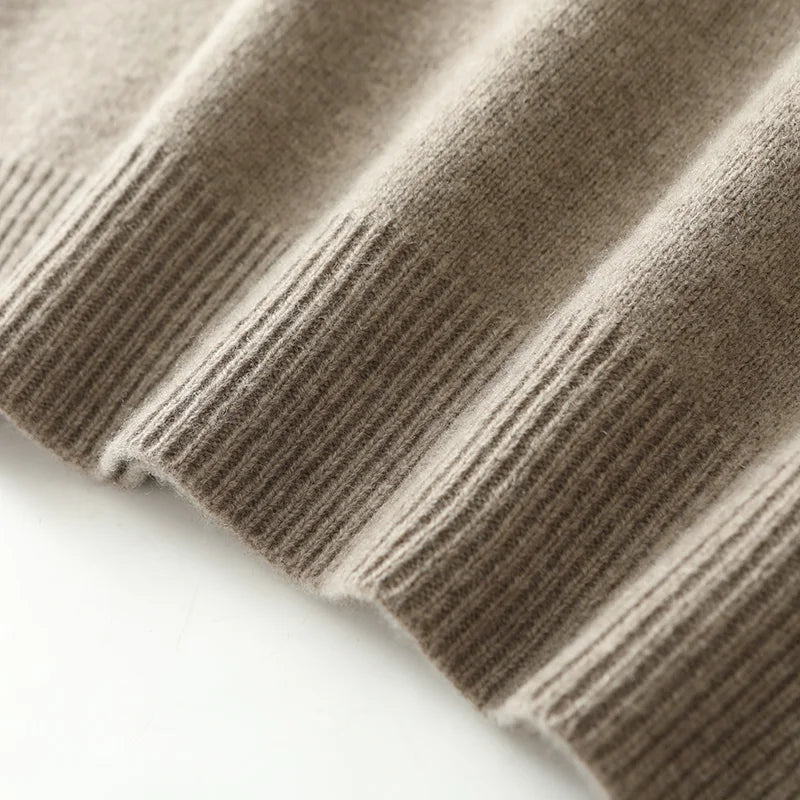Men's Quarter-Zip Sweater with Contrast Trim Mock Neck, product view