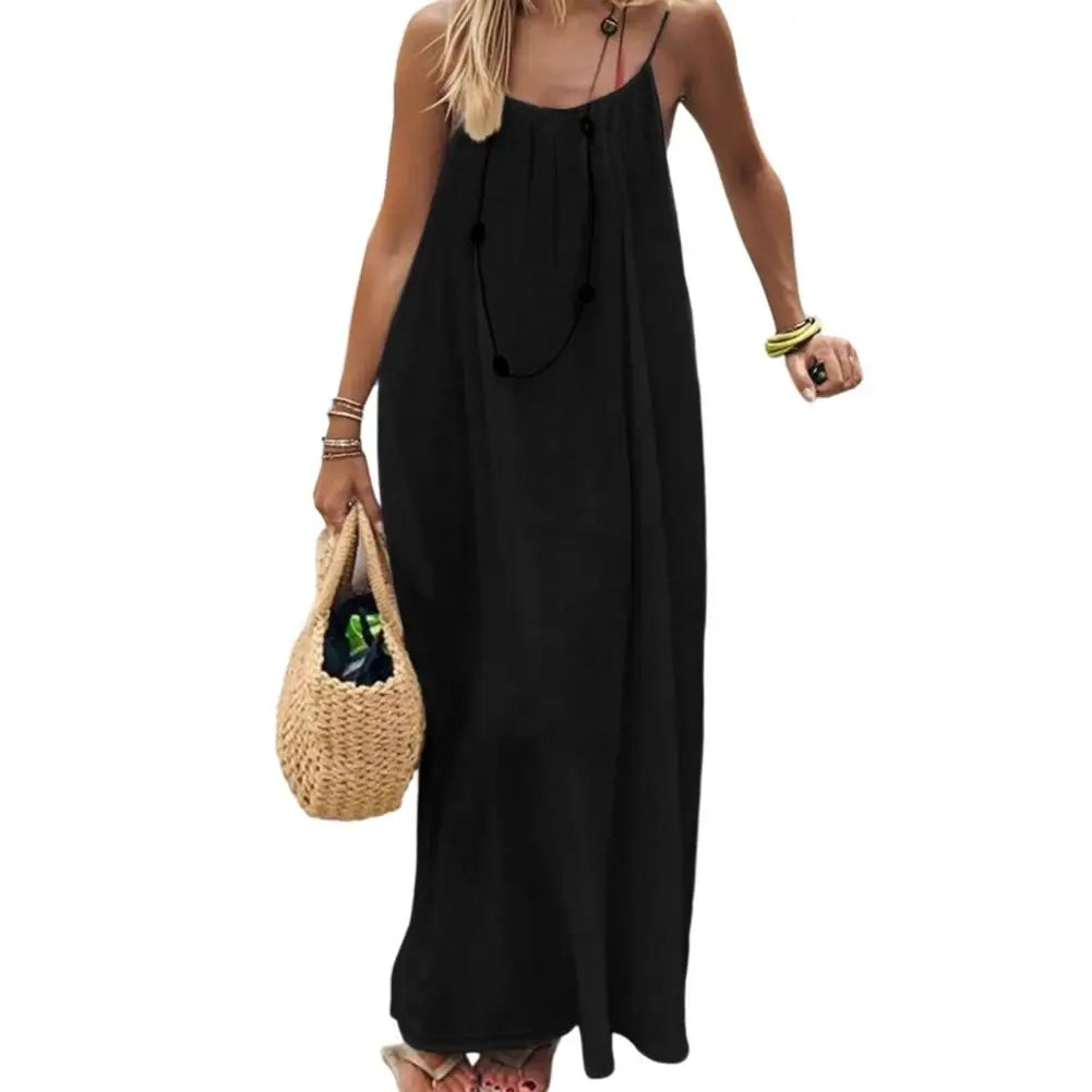 Women's Backless Spaghetti Strap Maxi Dress for Summer