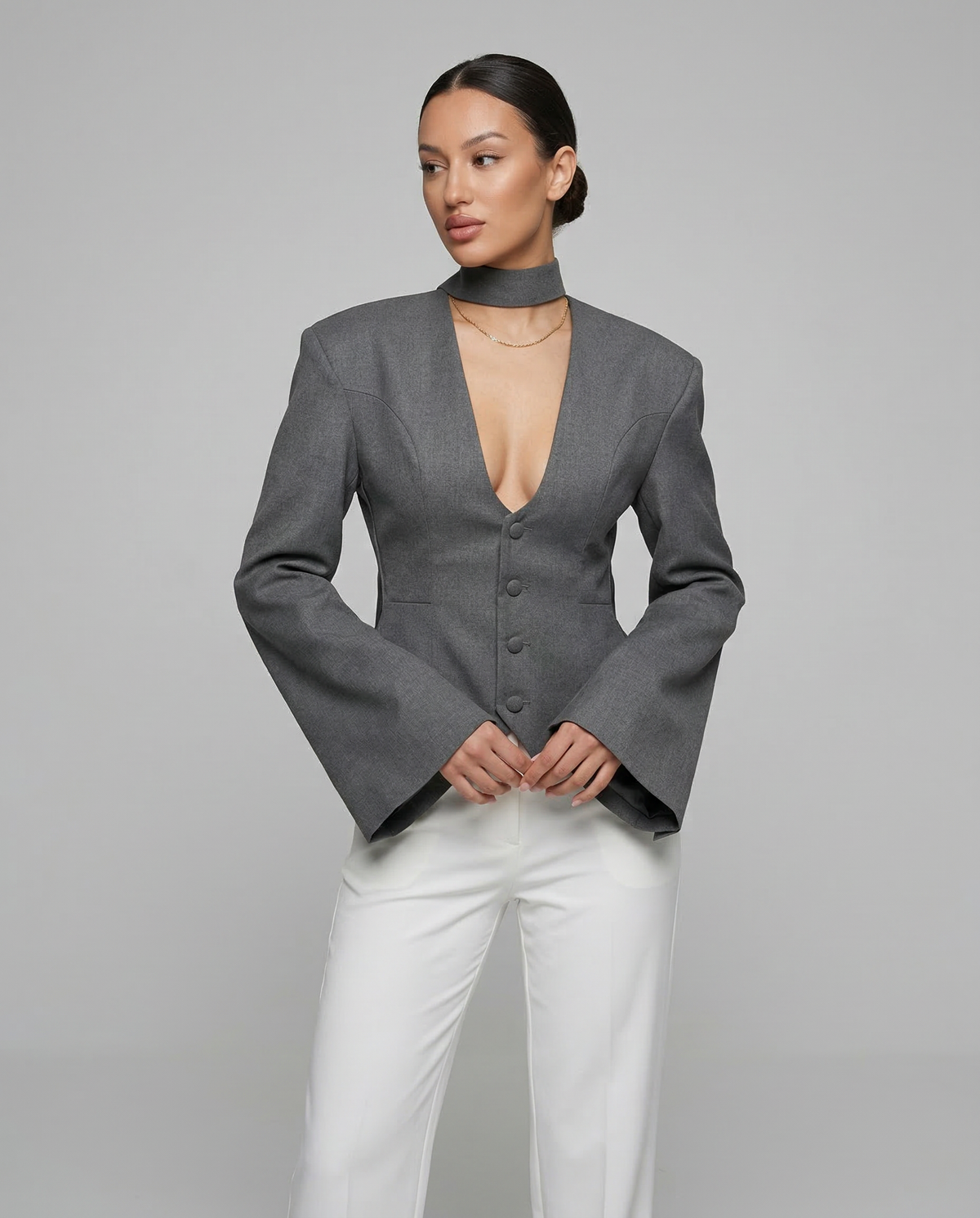 Women's V-Neck Slim-Fit Blazer product photo